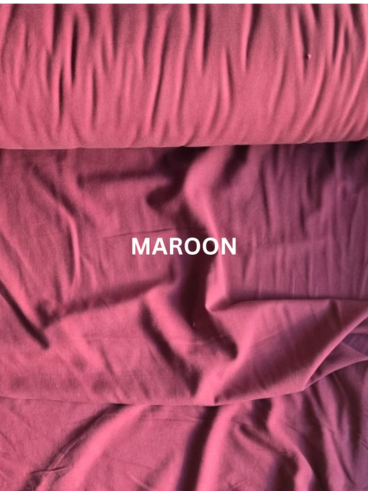 Linen Cotton Blend Fabric - Maroon (55% Linen 45% Cotton, 150 GSM, 60" Wide)