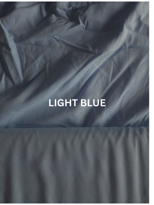 Linen Cotton Blend Fabric - Light Blue (55% Linen 45% Cotton, 150 GSM, 60" Wide)