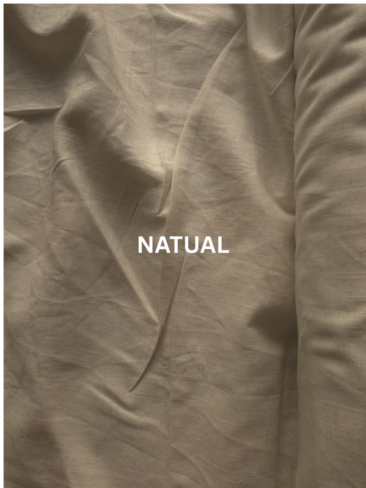 Linen Cotton Blend Fabric - Beige Neutral (55% Linen 45% Cotton, 150 GSM, 60" Wide)