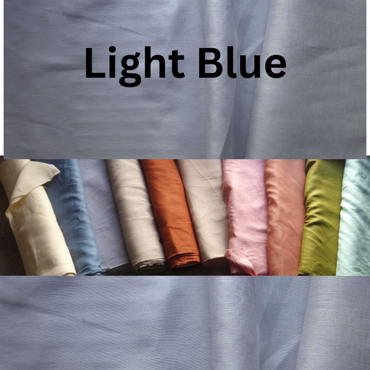 100% Pure Linen Fabric - Blue 045 (200 GSM, 60" Wide)