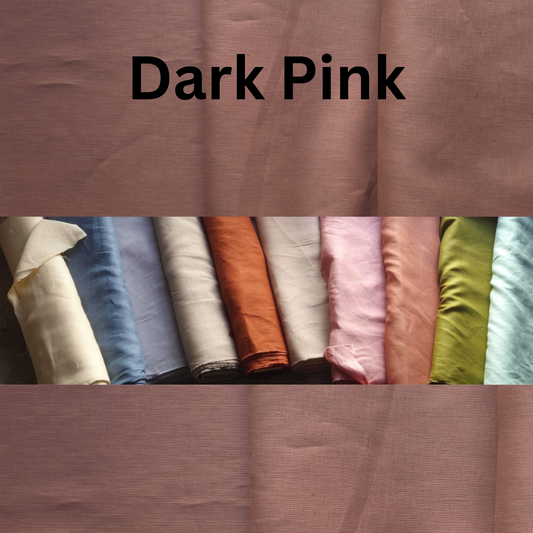 100% Pure Linen Fabric - Dark Pink (200 GSM, 60" Wide)