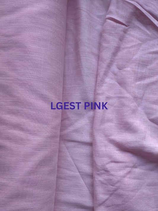 Linen Cotton Blend Fabric - Light Pink (55% Linen 45% Cotton, 150 GSM, 60" Wide)