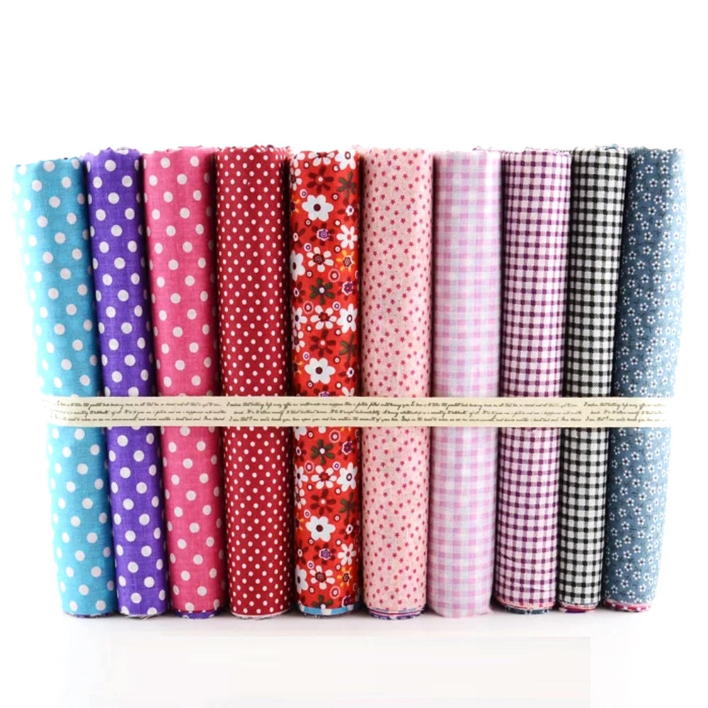 Quilting Fabric, 9/10/50 PCS 19.7x19.7 Inches Cotton Bundle Fat Quarter Patchwork for DIY Sewing Scrapbooking Dot Floral Pattern