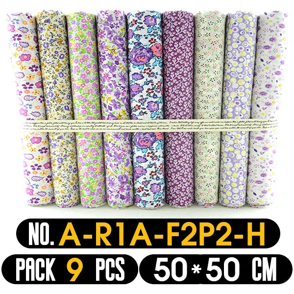 Quilting Fabric, 9/10/50 PCS 19.7x19.7 Inches Cotton Bundle Fat Quarter Patchwork for DIY Sewing Scrapbooking Dot Floral Pattern