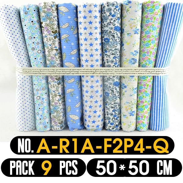 Quilting Fabric, 9/10/50 PCS 19.7x19.7 Inches Cotton Bundle Fat Quarter Patchwork for DIY Sewing Scrapbooking Dot Floral Pattern