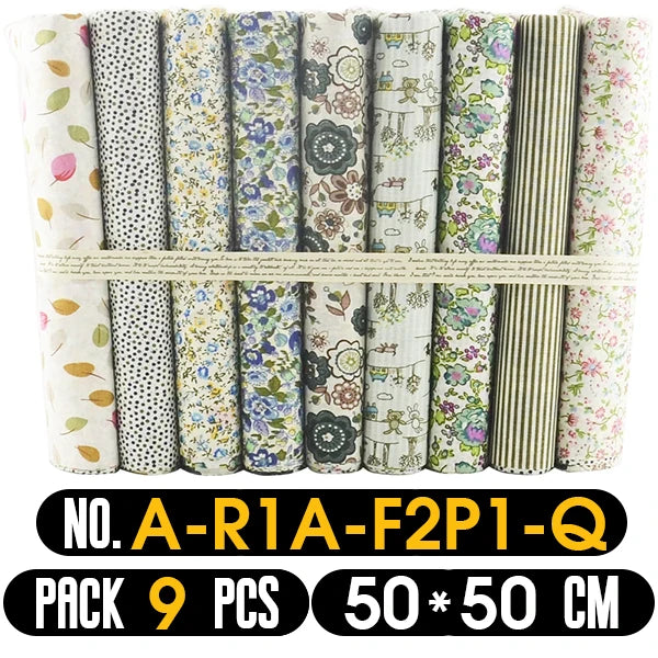 Quilting Fabric, 9/10/50 PCS 19.7x19.7 Inches Cotton Bundle Fat Quarter Patchwork for DIY Sewing Scrapbooking Dot Floral Pattern