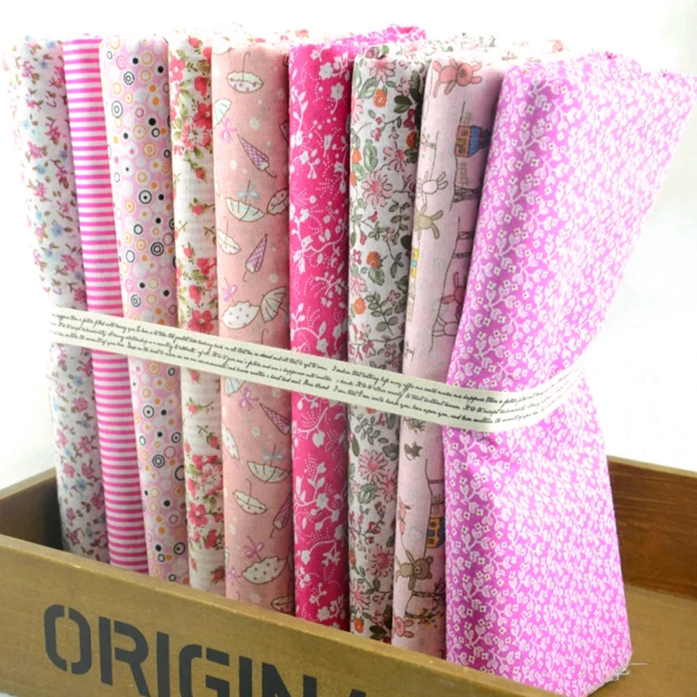 Quilting Fabric, 9/10/50 PCS 19.7x19.7 Inches Cotton Bundle Fat Quarter Patchwork for DIY Sewing Scrapbooking Dot Floral Pattern