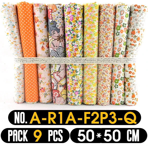 Quilting Fabric, 9/10/50 PCS 19.7x19.7 Inches Cotton Bundle Fat Quarter Patchwork for DIY Sewing Scrapbooking Dot Floral Pattern