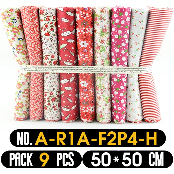 Quilting Fabric, 9/10/50 PCS 19.7x19.7 Inches Cotton Bundle Fat Quarter Patchwork for DIY Sewing Scrapbooking Dot Floral Pattern