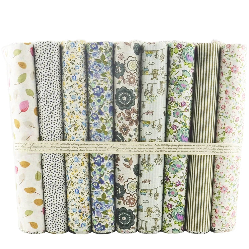 Quilting Fabric, 9/10/50 PCS 19.7x19.7 Inches Cotton Bundle Fat Quarter Patchwork for DIY Sewing Scrapbooking Dot Floral Pattern