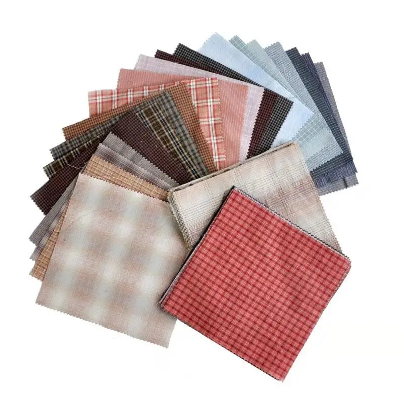 20*20cm 20 pcs Yarn Dyed Japanese Fabric Handmade DIY Patchwork Quilt Craft Fabric bundles Applique Sewing Quilting Cloth
