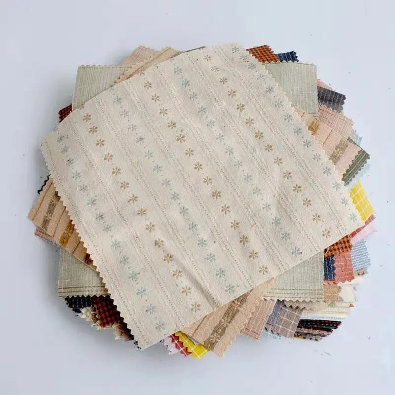 20*20cm 20 pcs Yarn Dyed Japanese Fabric Handmade DIY Patchwork Quilt Craft Fabric bundles Applique Sewing Quilting Cloth