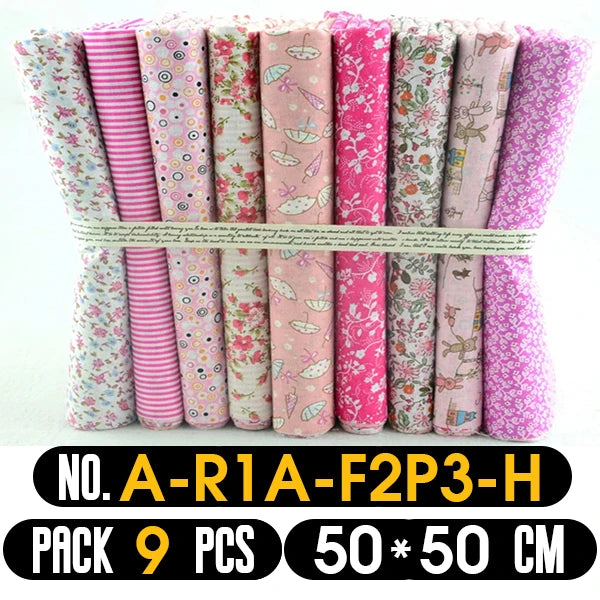 Quilting Fabric, 9/10/50 PCS 19.7x19.7 Inches Cotton Bundle Fat Quarter Patchwork for DIY Sewing Scrapbooking Dot Floral Pattern