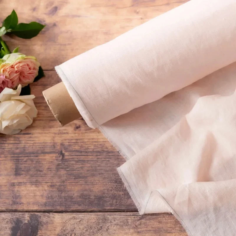 100% French Linen Fabric, Soft Non-woven Washed Linen for Clothing, Tablecloths, Curtains, DIY Sewing Natural Flax Material