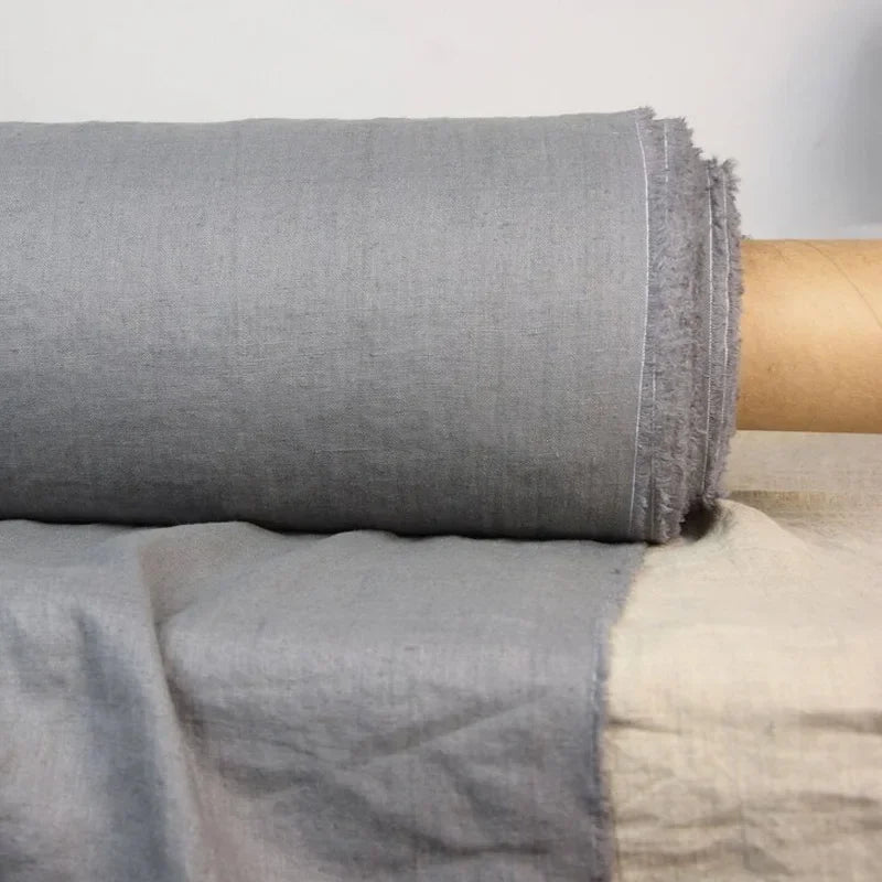 100% French Linen Fabric, Soft Non-woven Washed Linen for Clothing, Tablecloths, Curtains, DIY Sewing Natural Flax Material