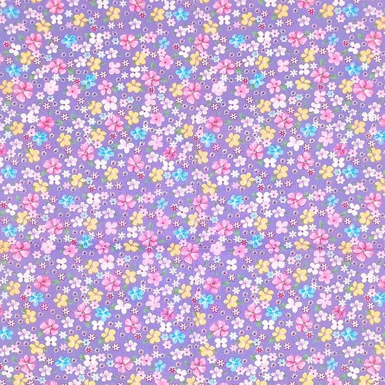 Cotton Patchwork Fabric Purple Floral Bundles Quilt DIY Sewing Fabric Bedding and Needlework Materials 8PCS 25x25CM