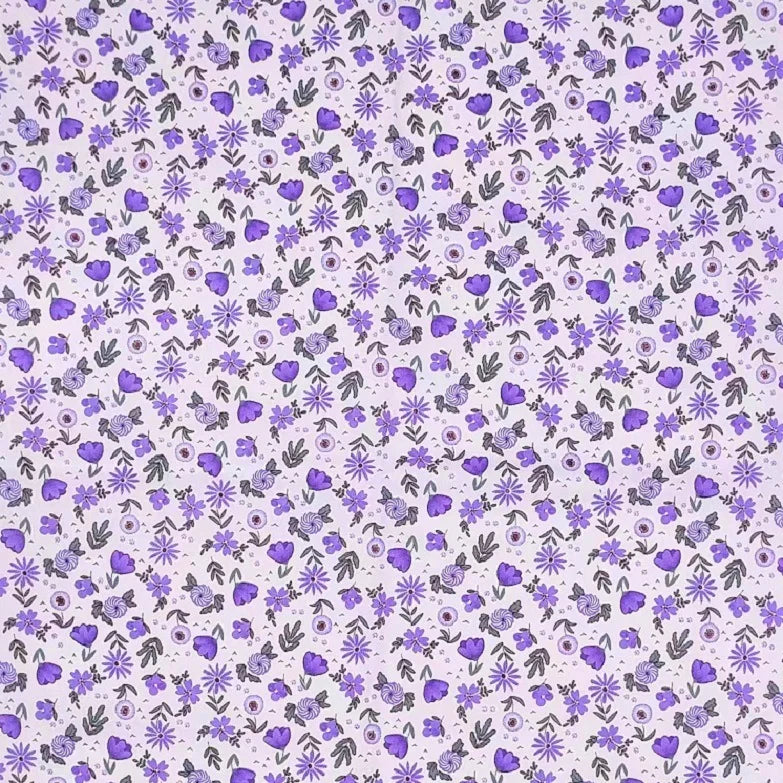 Cotton Patchwork Fabric Purple Floral Bundles Quilt DIY Sewing Fabric Bedding and Needlework Materials 8PCS 25x25CM