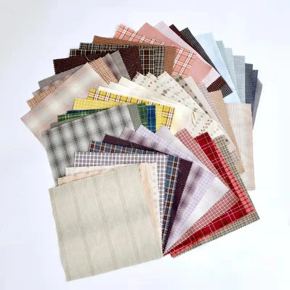 20*20cm 20 pcs Yarn Dyed Japanese Fabric Handmade DIY Patchwork Quilt Craft Fabric bundles Applique Sewing Quilting Cloth