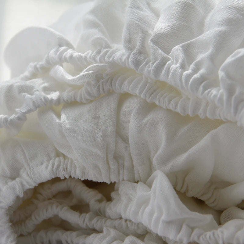 100% Pure Linen Fitted Sheet Set - Deep Pocket with Pillowcases