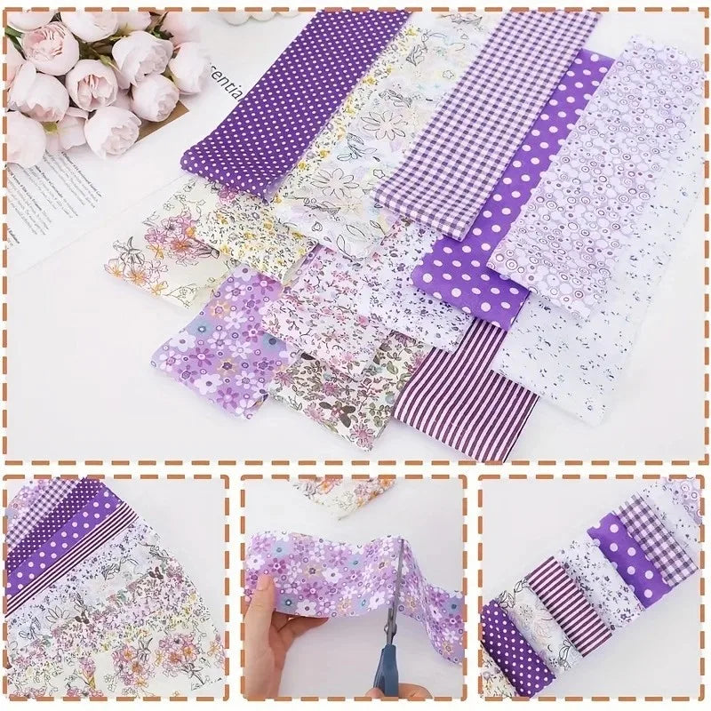 Fabric - 40 Precut Strips (6.35 X 49.78 cm) for Quilting And Sewing, 20 Floral Prints Assortment, 100% Material,