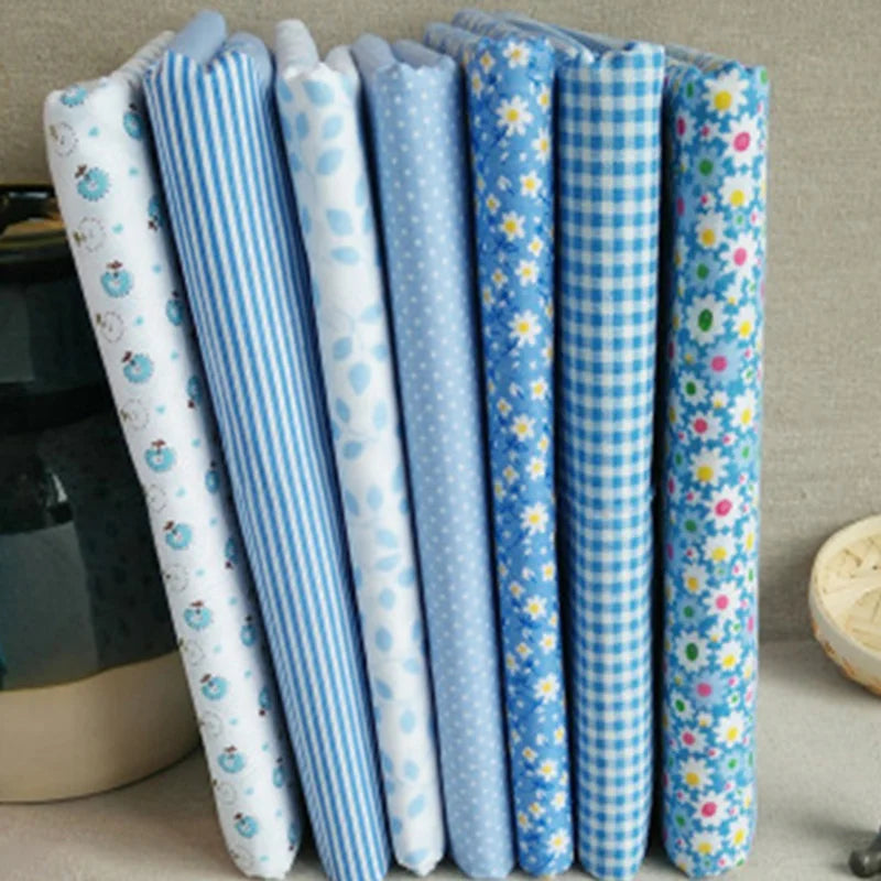 Small Vintage Floral Fabric Series 7 Pieces Assorted Pre-Cut Thick  Cotton Quilt Fabric DIY Craft Sewing Handmade Accessory