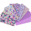Cotton Patchwork Fabric Purple Floral Bundles Quilt DIY Sewing Fabric Bedding and Needlework Materials 8PCS 25x25CM