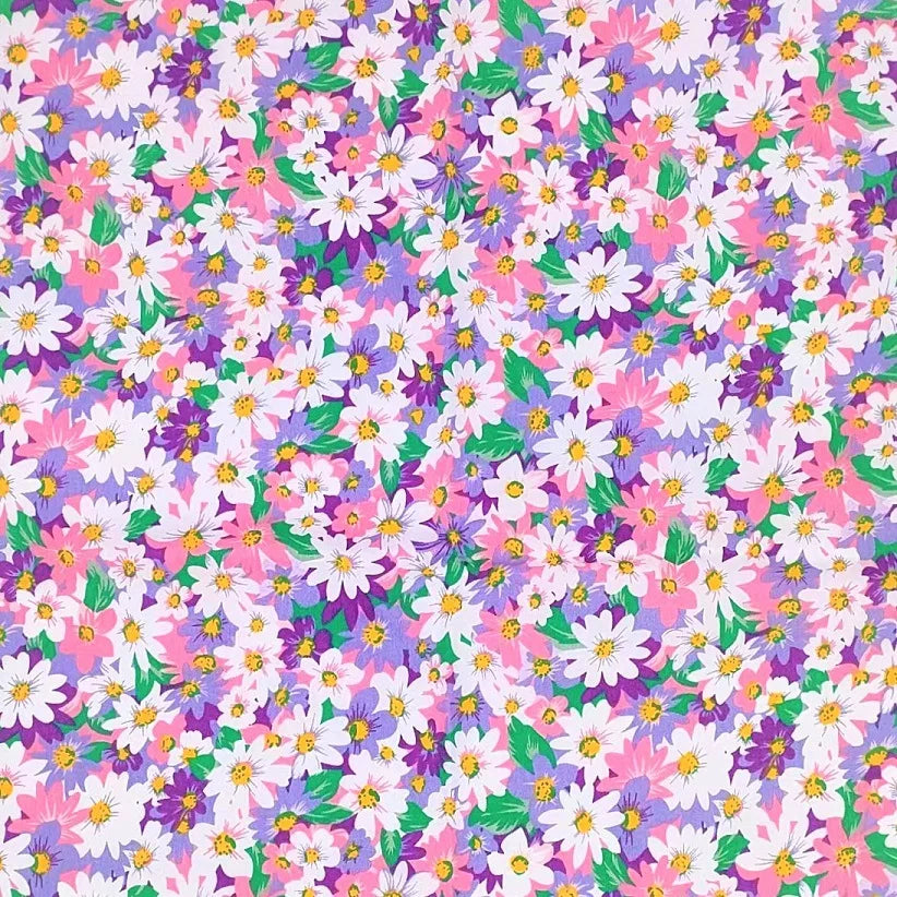 Cotton Patchwork Fabric Purple Floral Bundles Quilt DIY Sewing Fabric Bedding and Needlework Materials 8PCS 25x25CM