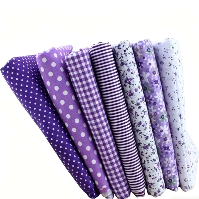 Assorted 7 Color Patchwork Cotton Fabric Bundles DIY Craft Cloth for Quilting Sewing Bedding Dress Handmade Home Decor Supplies