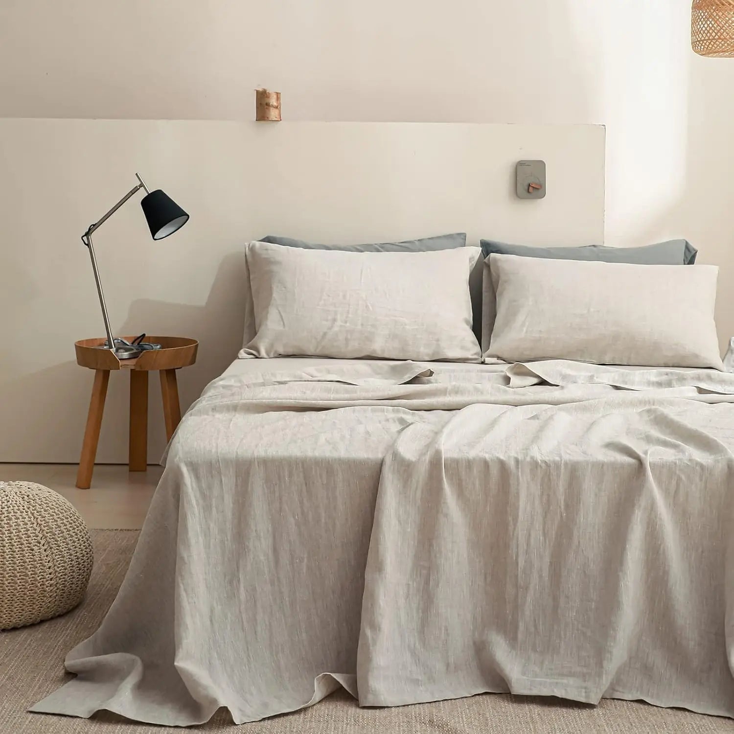 100% French Linen Fabric, Soft Non-woven Washed Linen for Clothing, Tablecloths, Curtains, DIY Sewing Natural Flax Material