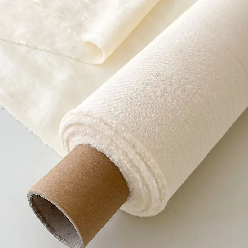 100% French Linen Fabric, Soft Non-woven Washed Linen for Clothing, Tablecloths, Curtains, DIY Sewing Natural Flax Material