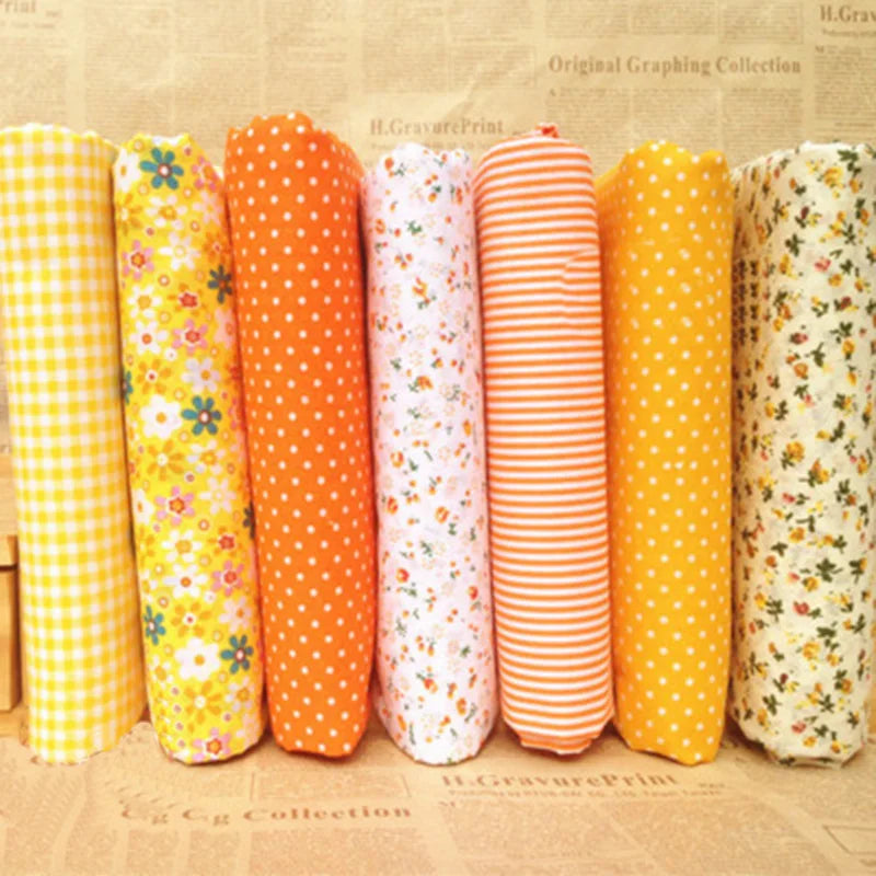 Small Vintage Floral Fabric Series 7 Pieces Assorted Pre-Cut Thick  Cotton Quilt Fabric DIY Craft Sewing Handmade Accessory