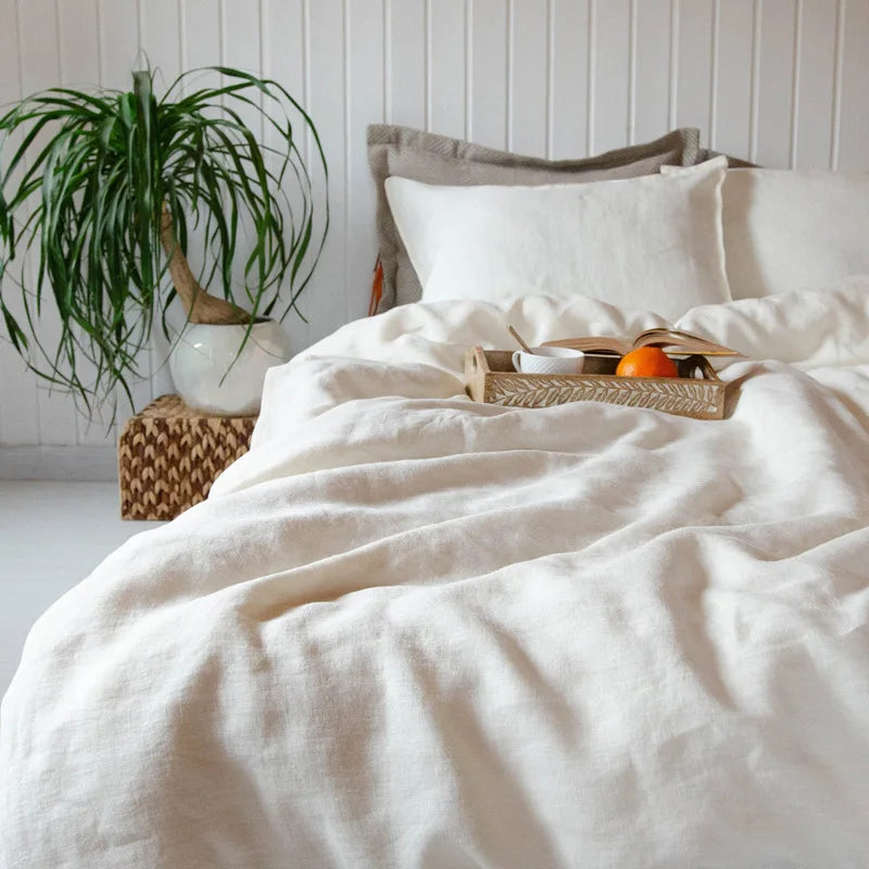 Premium 100% Pure Linen Bed Sheet Set - 4 Piece Complete Bedding Collection