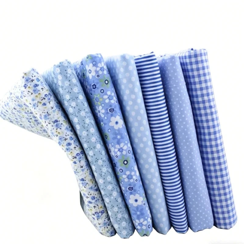 Assorted 7 Color Patchwork Cotton Fabric Bundles DIY Craft Cloth for Quilting Sewing Bedding Dress Handmade Home Decor Supplies