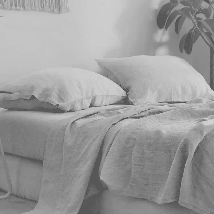 Stone-Washed 100% Linen Flat Sheet Set - 3 Piece with Pillowcases