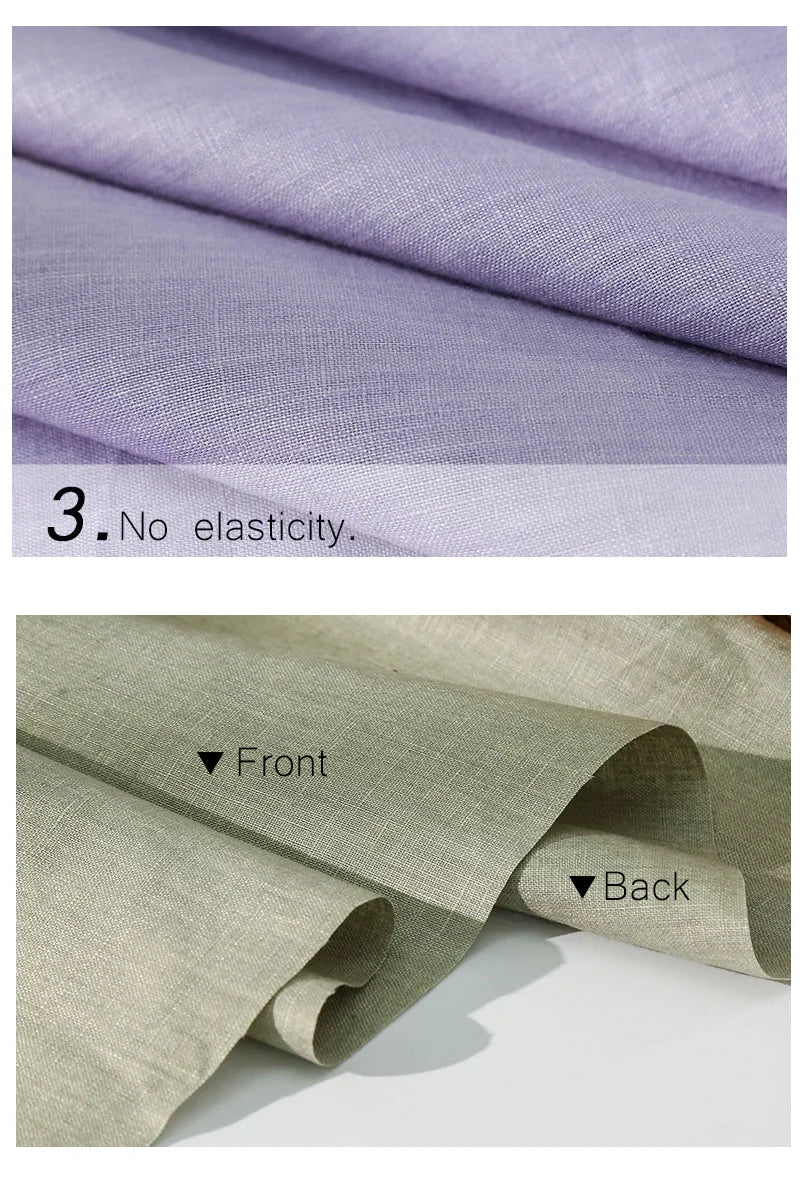 100% Linen Sewing Fabric Solid Color Natural Plant Dyed Fabric For Sewing Tops, Pants, Skirts Breathable Materials By 2 Yards