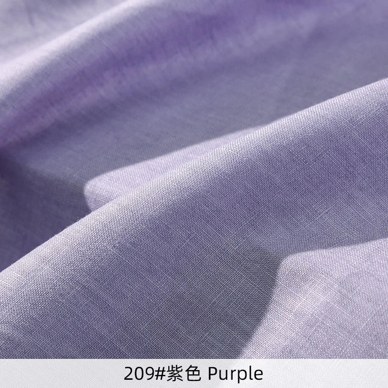 100% Linen Sewing Fabric Solid Color Natural Plant Dyed Fabric For Sewing Tops, Pants, Skirts Breathable Materials By 2 Yards