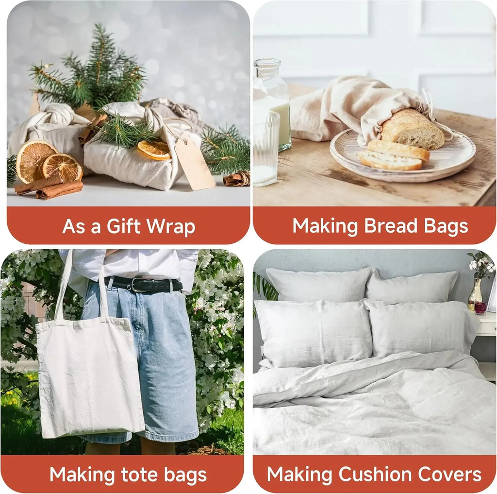 100% French Linen Fabric, Soft Non-woven Washed Linen for Clothing, Tablecloths, Curtains, DIY Sewing Natural Flax Material