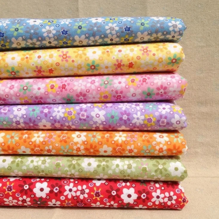 Assorted 7 Color Patchwork Cotton Fabric Bundles DIY Craft Cloth for Quilting Sewing Bedding Dress Handmade Home Decor Supplies