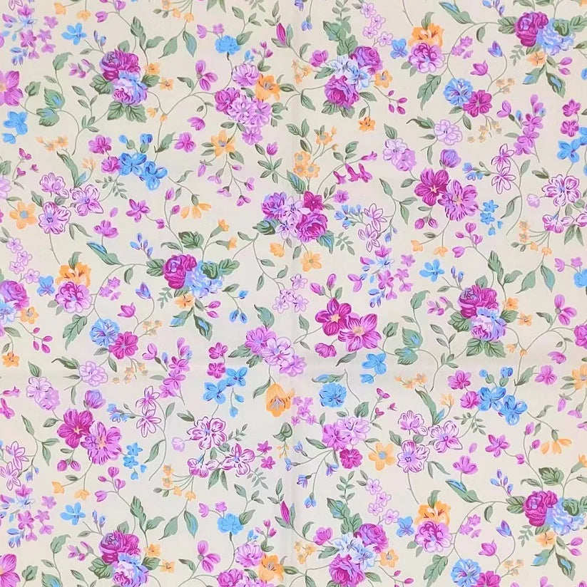 Cotton Patchwork Fabric Purple Floral Bundles Quilt DIY Sewing Fabric Bedding and Needlework Materials 8PCS 25x25CM