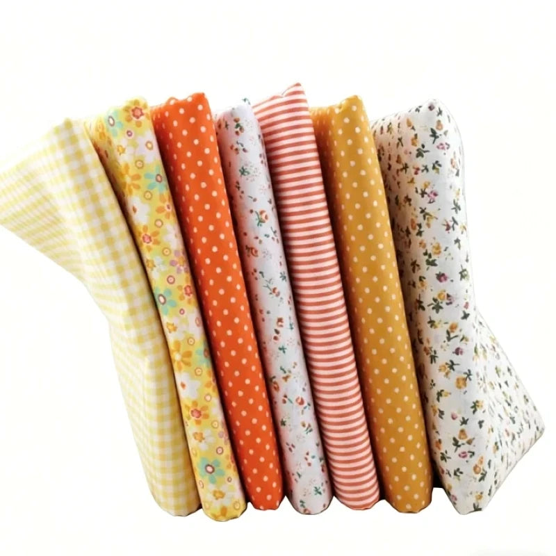 Assorted 7 Color Patchwork Cotton Fabric Bundles DIY Craft Cloth for Quilting Sewing Bedding Dress Handmade Home Decor Supplies