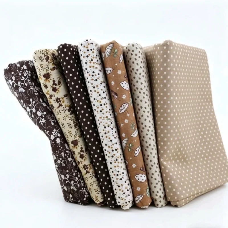 Assorted 7 Color Patchwork Cotton Fabric Bundles DIY Craft Cloth for Quilting Sewing Bedding Dress Handmade Home Decor Supplies