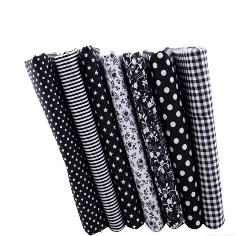 Assorted 7 Color Patchwork Cotton Fabric Bundles DIY Craft Cloth for Quilting Sewing Bedding Dress Handmade Home Decor Supplies