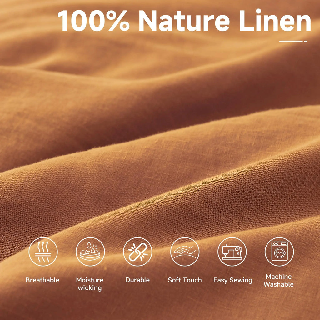 100% French Linen Fabric, Soft Non-woven Washed Linen for Clothing, Tablecloths, Curtains, DIY Sewing Natural Flax Material