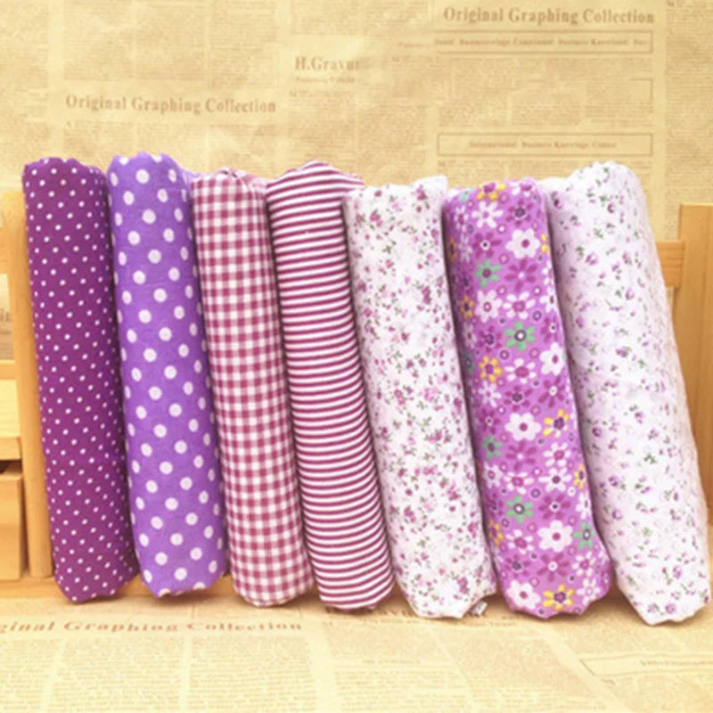 Small Vintage Floral Fabric Series 7 Pieces Assorted Pre-Cut Thick  Cotton Quilt Fabric DIY Craft Sewing Handmade Accessory