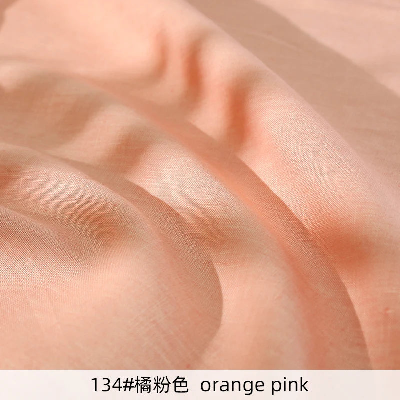 100% Linen Sewing Fabric Solid Color Natural Plant Dyed Fabric For Sewing Tops, Pants, Skirts Breathable Materials By 2 Yards