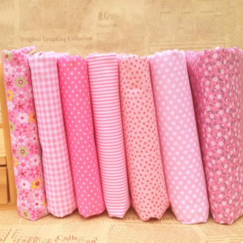 Small Vintage Floral Fabric Series 7 Pieces Assorted Pre-Cut Thick  Cotton Quilt Fabric DIY Craft Sewing Handmade Accessory