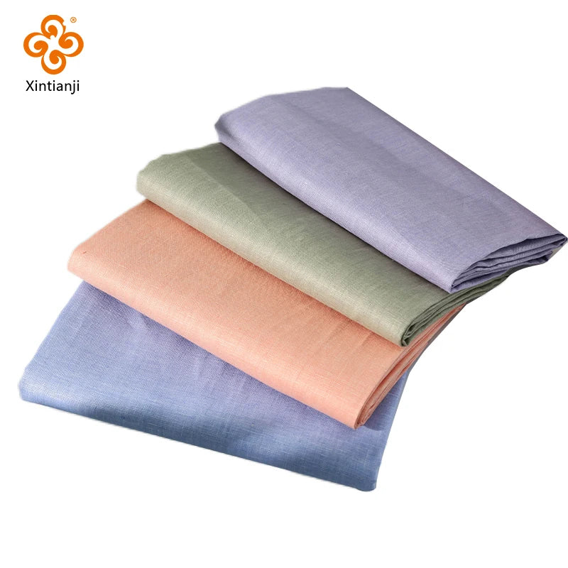 100% Linen Sewing Fabric Solid Color Natural Plant Dyed Fabric For Sewing Tops, Pants, Skirts Breathable Materials By 2 Yards