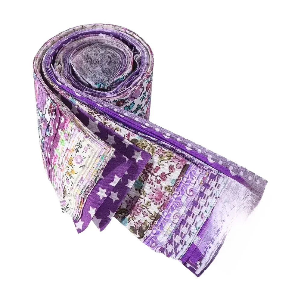 Fabric - 40 Precut Strips (6.35 X 49.78 cm) for Quilting And Sewing, 20 Floral Prints Assortment, 100% Material,